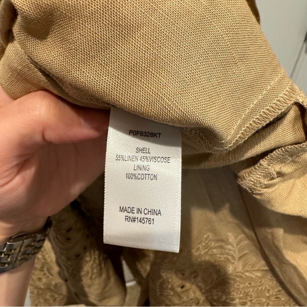Parker Eyelet Midi Dress in Utility Tan - Picture 6 of 8